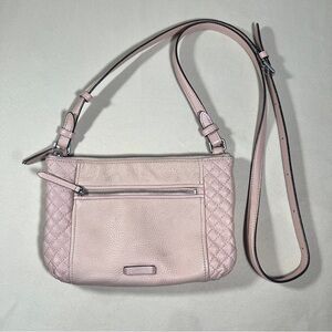Vera Bradley Small Carryall Leather Crossbody Bag in "Pink Sands" Neutral Casual